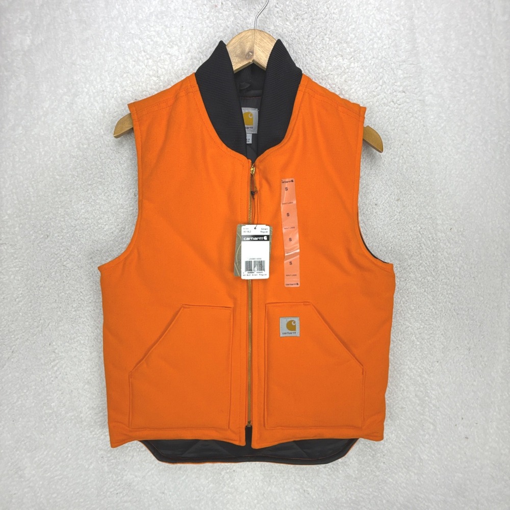 Carhartt Hunting Vest Arctic Quilt Lined Mens Small V01 BLZ Blaze Orange NWT NOS